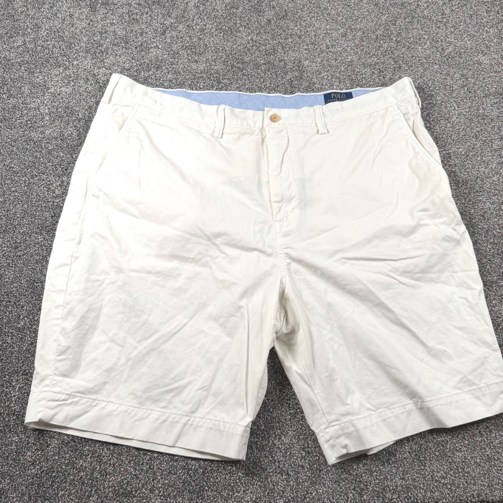 Polo Ralph Lauren Chino Shorts Men's 42x9 White Stretch Classic Fit Cotton Twill